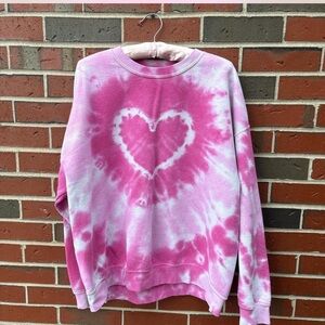 Urban outfitters heart tie dye sweatshirt